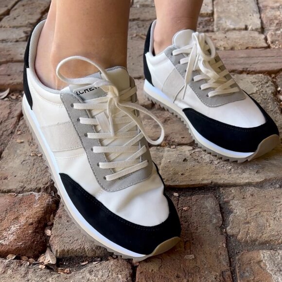 J Crew Trainers sneakers in Colorblock. Black/Ivory - Like New! - Picture 2 of 7